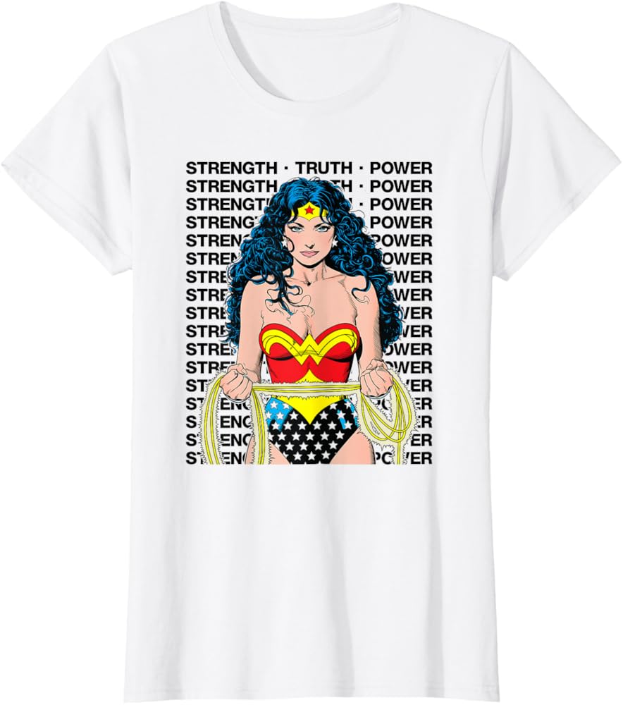 Amazon.com: Wonder Woman Strength Truth Power T-Shirt : Clothing